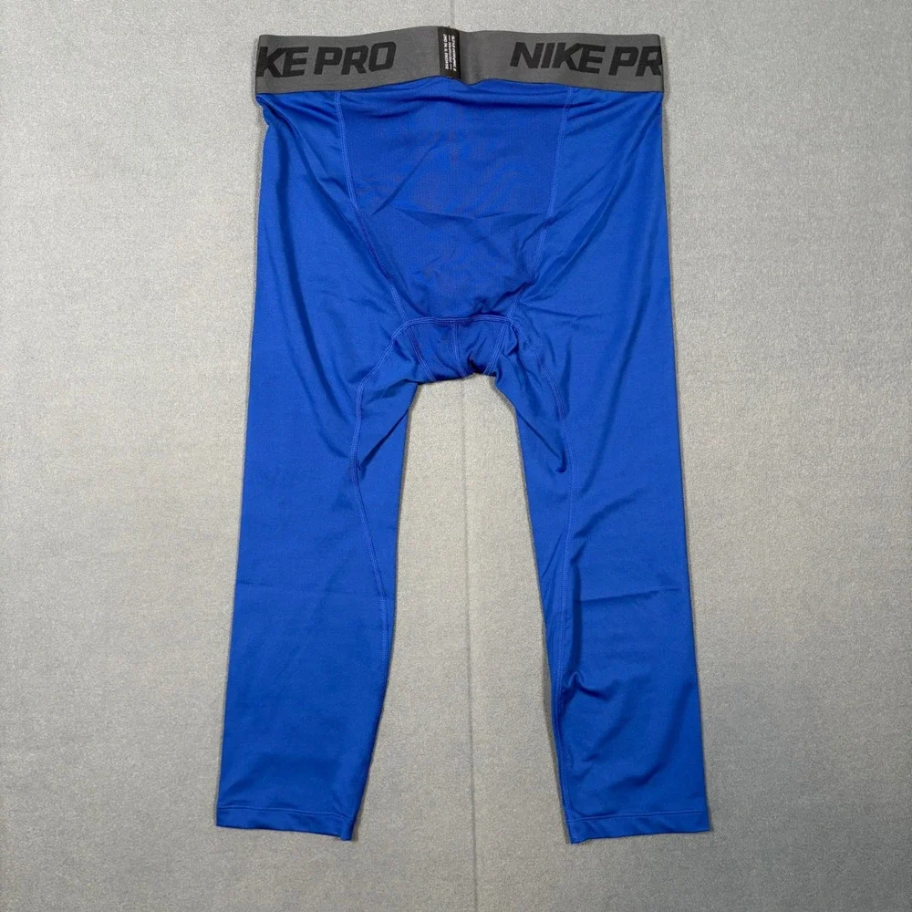 Nike Pro NBA 3/4 Compression Tights Player Issue Base Layer Blue L NWOT DN1547
